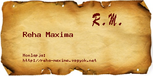 Reha Maxima névjegykártya